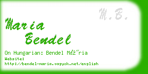 maria bendel business card